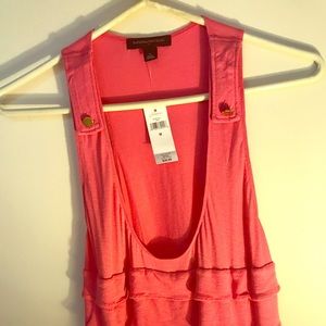 Banana Republic pink ruffle button tank M